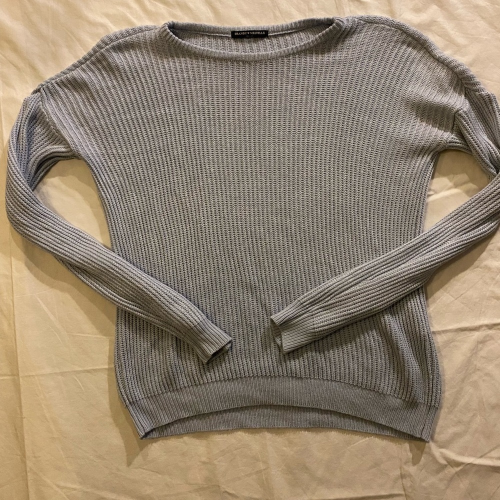 Brandy Melville Blue Woven Wool Sweater